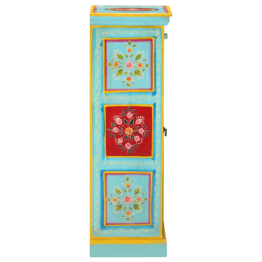 Buffet peint à la main 40x30x90 cm Bois de manguier solide - 4