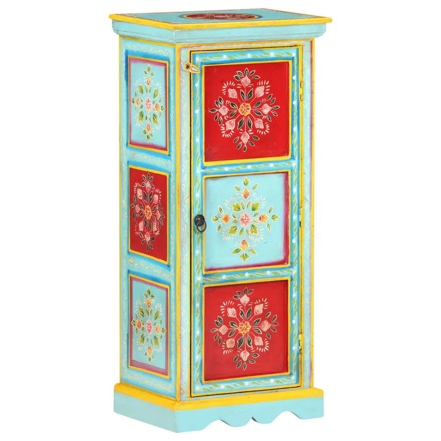 Buffet peint à la main 40x30x90 cm Bois de manguier solide - 9