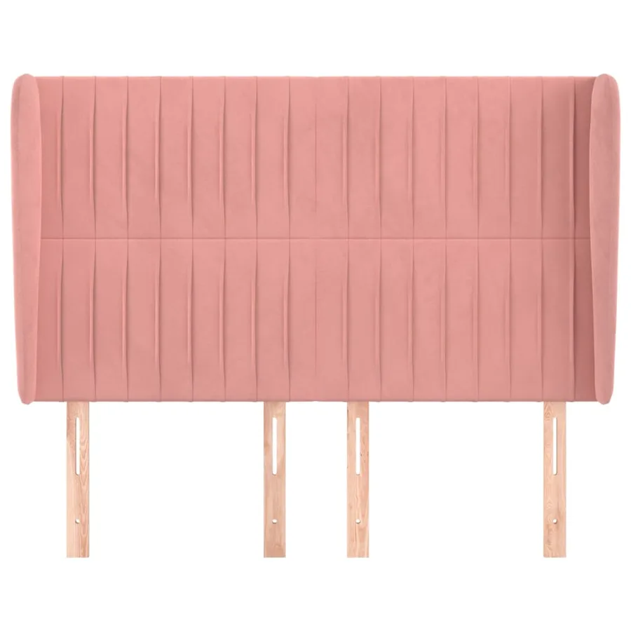 Tête de lit avec oreilles Rose 147x23x118/128 cm Velours - 3