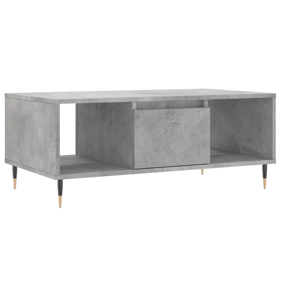 Table basse Gris béton 90x50x36,5 cm Bois d'ingénierie - 2