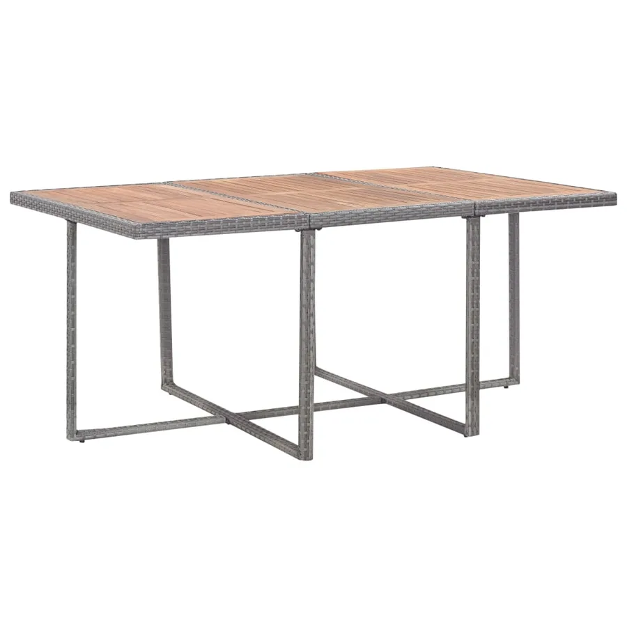 Salon de jardin 11 pcs Résine tressée bois d'acacia Anthracite - 3