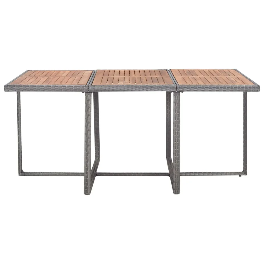 Salon de jardin 11 pcs Résine tressée bois d'acacia Anthracite - 4