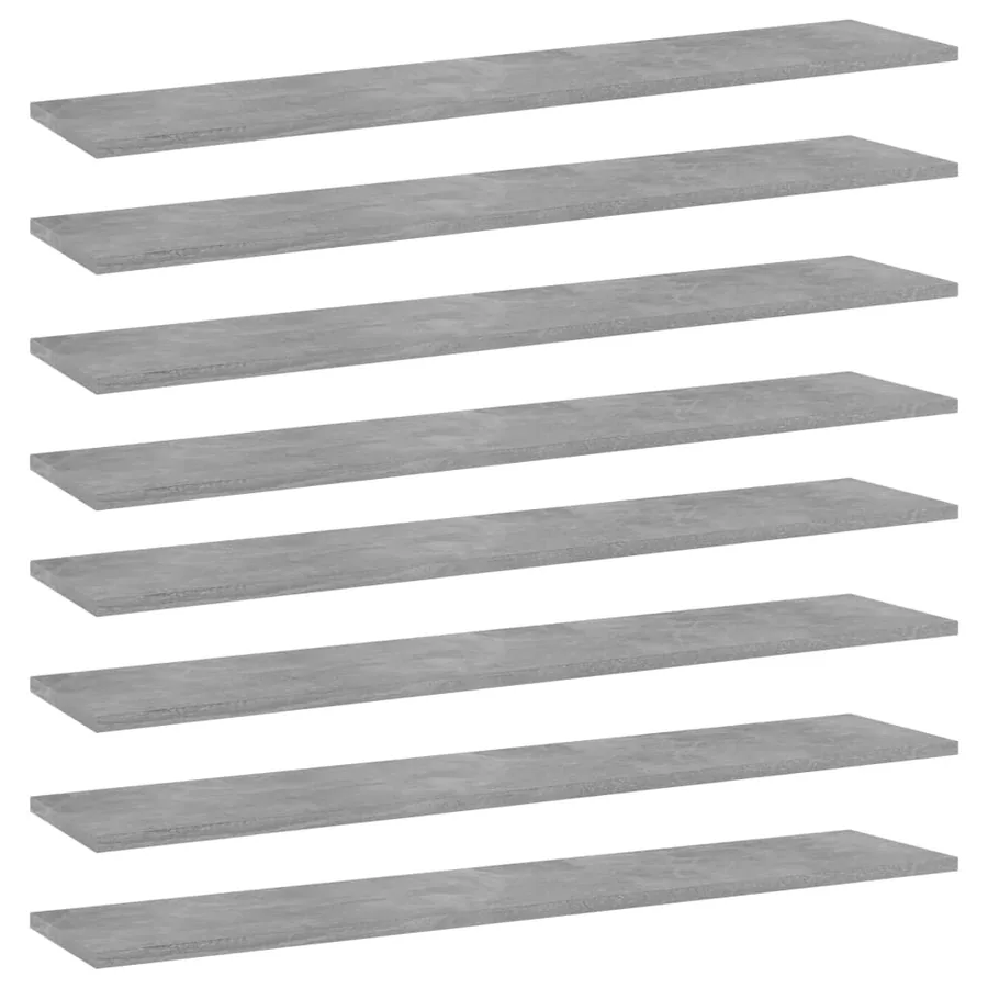 Panneaux de bibliothèque 8pcs Gris béton 100x20x1,5cm Aggloméré