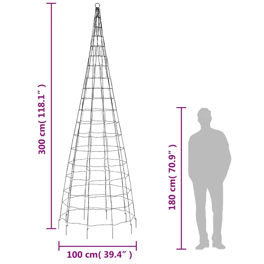 Sapin de Noël à LED 550 LED blanc 300 cm - 10