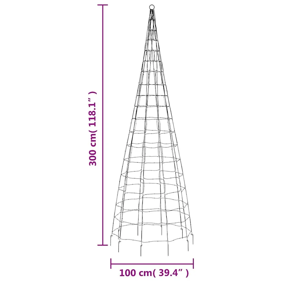 Sapin de Noël à LED 550 LED blanc 300 cm - 11