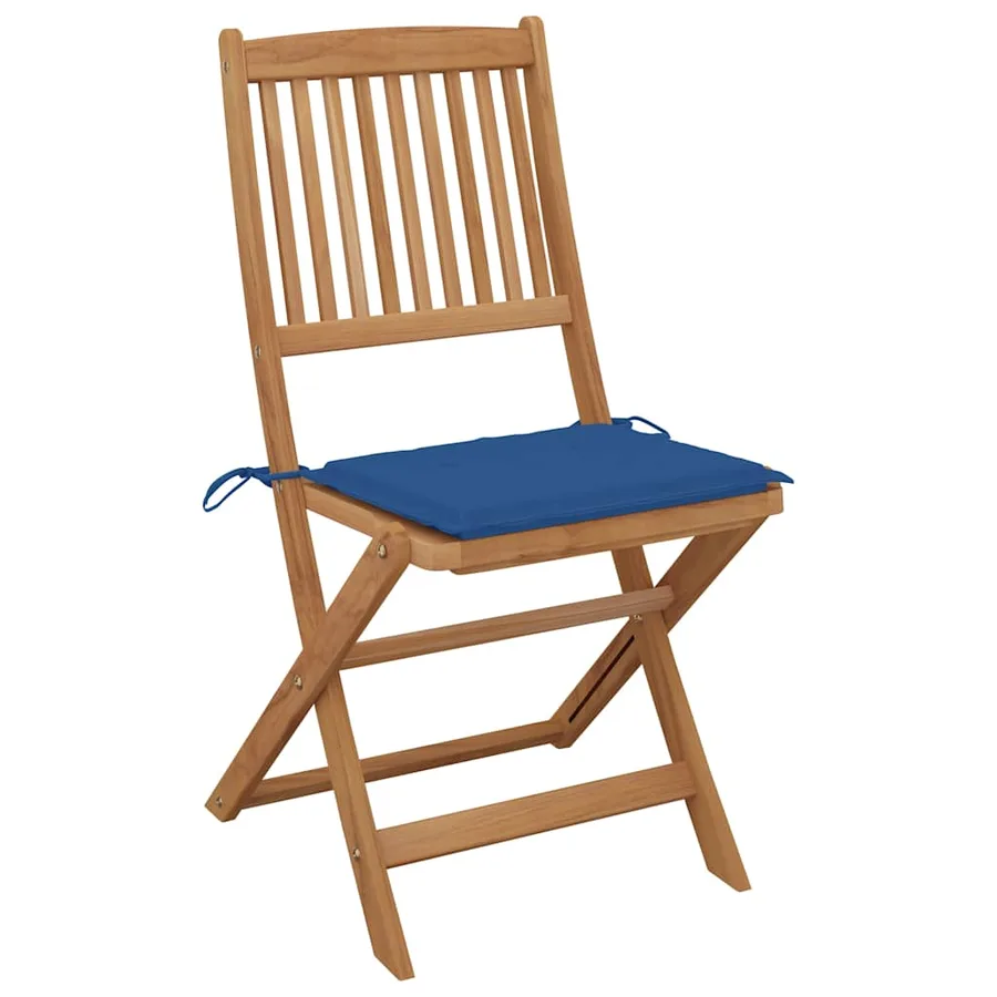 Chaises pliables de jardin lot de 4 avec coussins Bois d'acacia - 2