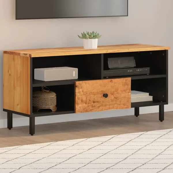 Meuble TV 100x33x46 cm bois d'acacia solide