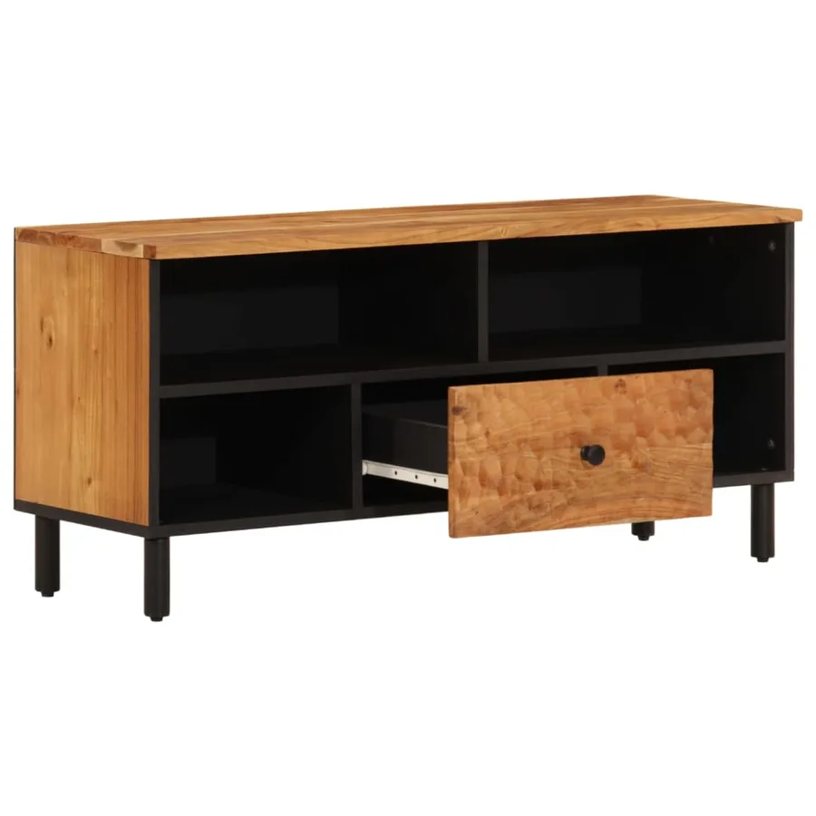 Meuble TV 100x33x46 cm bois d'acacia solide - 4