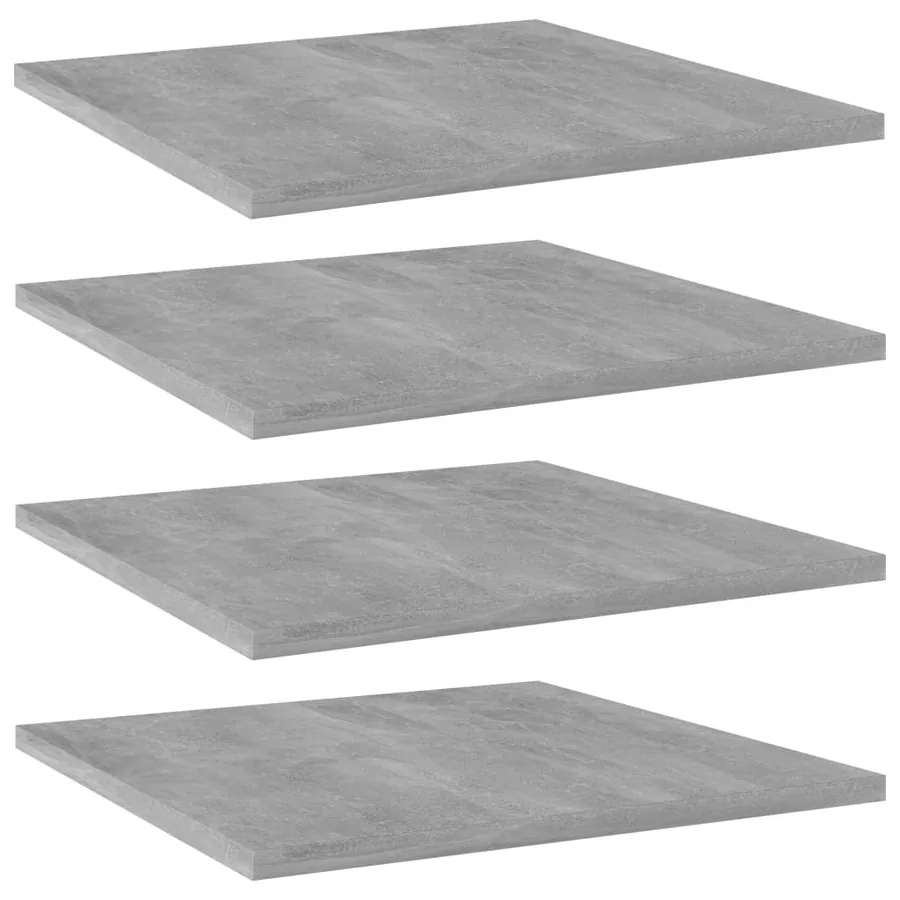 Panneaux de bibliothèque 4 pcs gris béton bois d’ingénierie