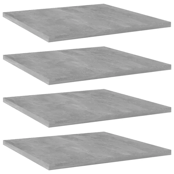 Panneaux de bibliothèque 4 pcs gris béton bois d’ingénierie