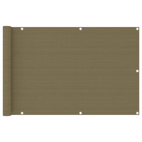 Écran de balcon Taupe 90x400 cm PEHD