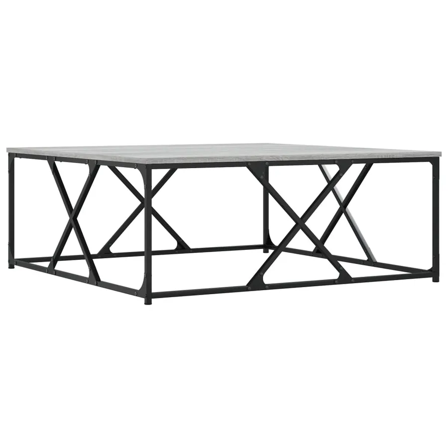 Table basse sonoma gris 100x100x40 cm bois d'ingénierie - 5