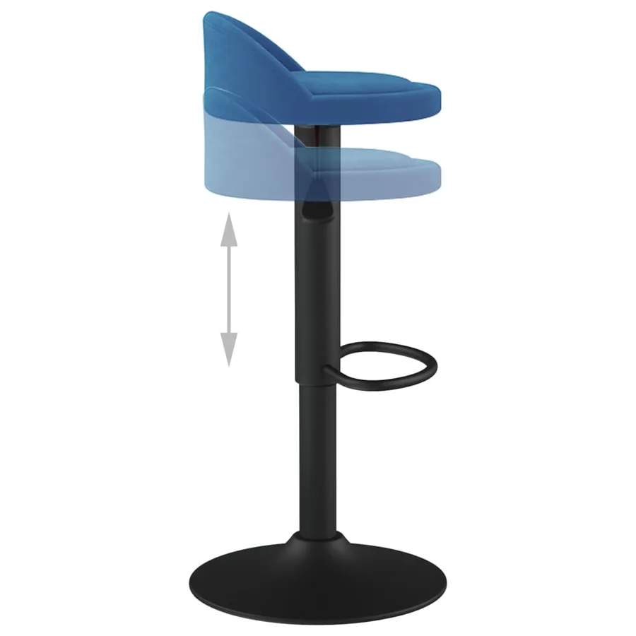 Tabourets de bar lot de 2 bleu velours - 7