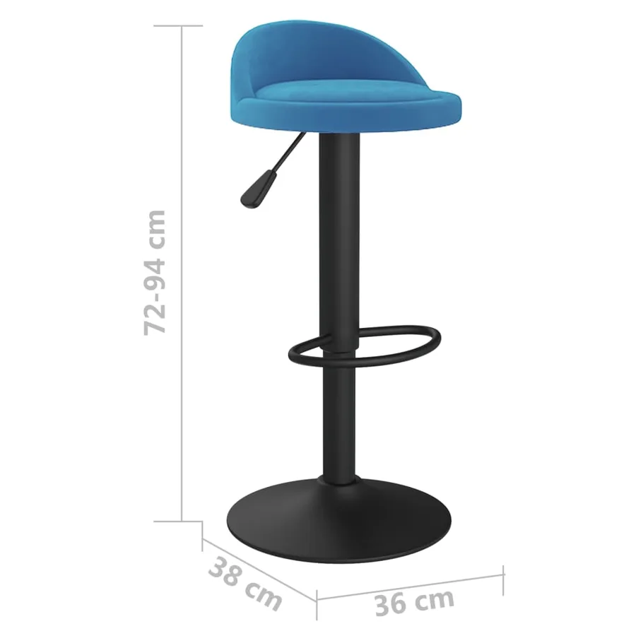 Tabourets de bar lot de 2 bleu velours - 9