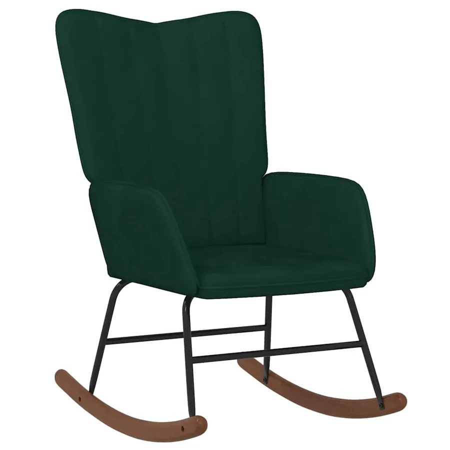 Chaise à bascule Vert foncé Velours - 2