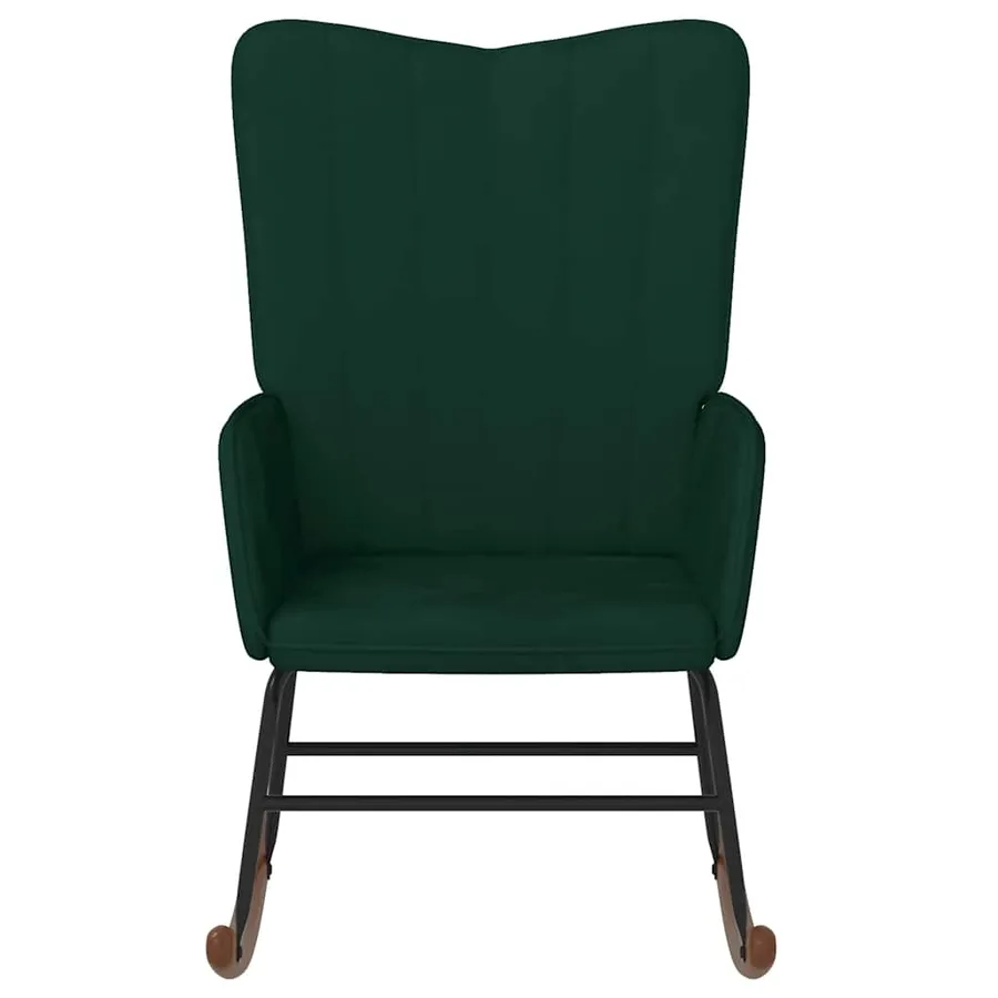 Chaise à bascule Vert foncé Velours - 3