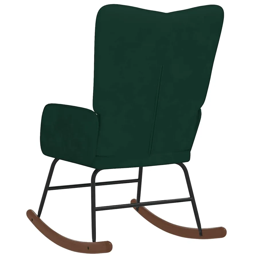 Chaise à bascule Vert foncé Velours - 5