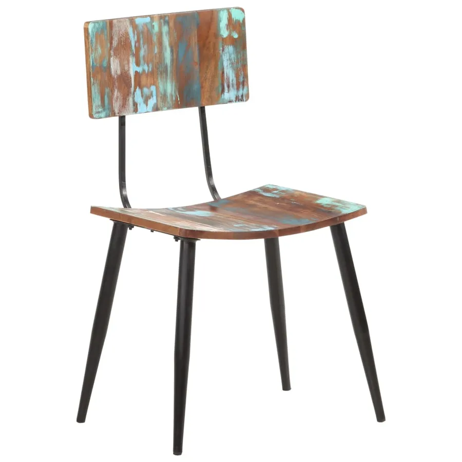Chaises à manger lot de 6 bois de récupération solide - 12