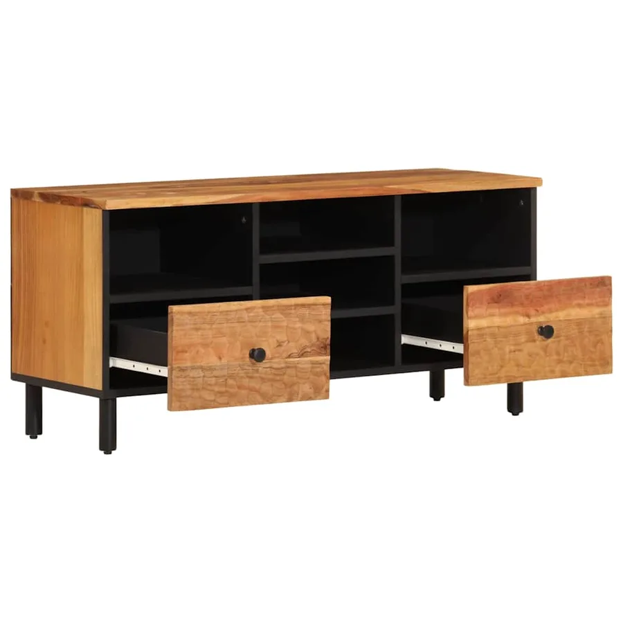 Meuble TV 100x33x46 cm bois d'acacia solide - 4