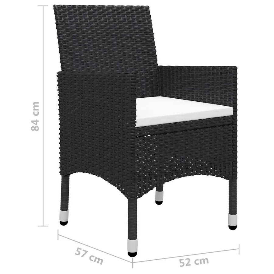 Ensemble à manger de jardin 9 pcs Noir - 17