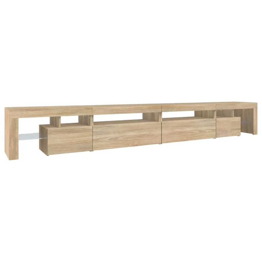 Meuble TV avec lumières LED Chêne sonoma 290x36,5x40 cm - 7