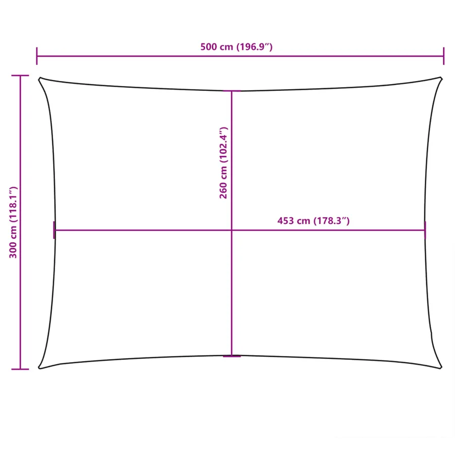 Voile de parasol tissu oxford rectangulaire 3x5 m marron - 10