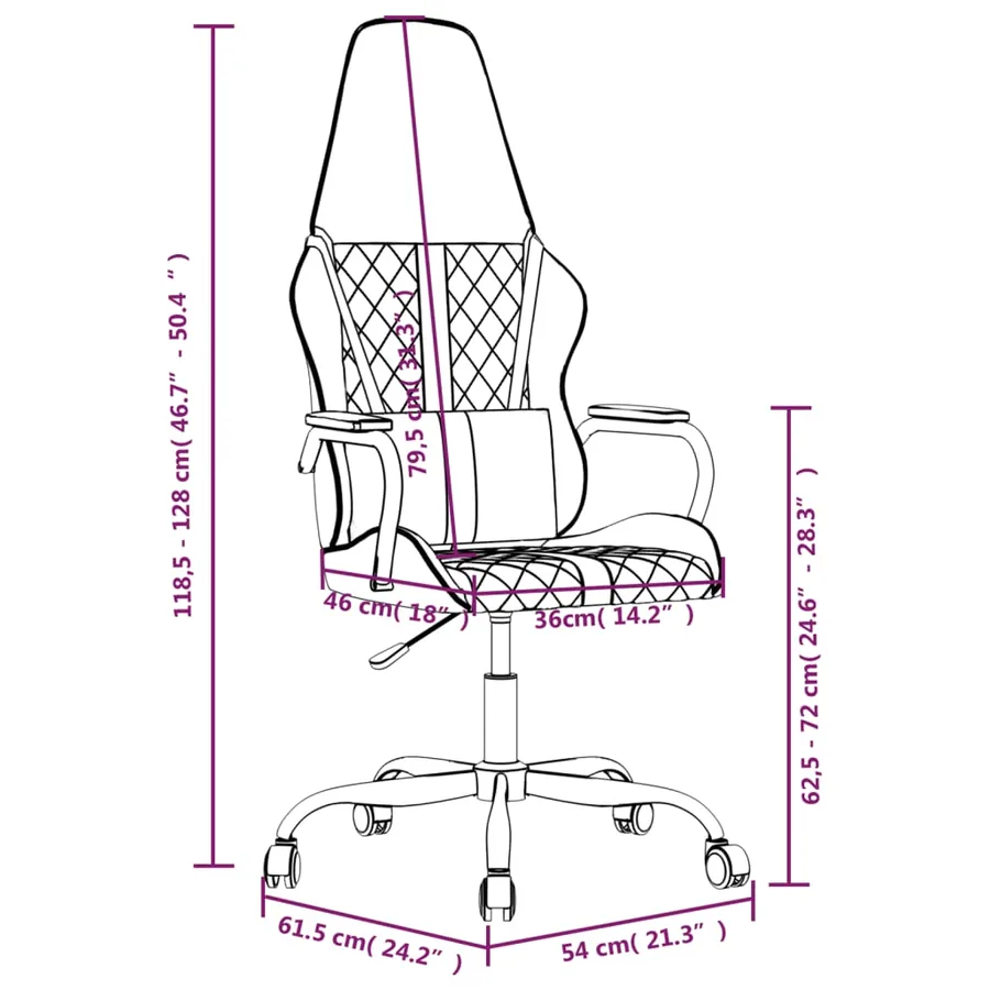 Chaise de jeu de massage bleu et noir similicuir - 13