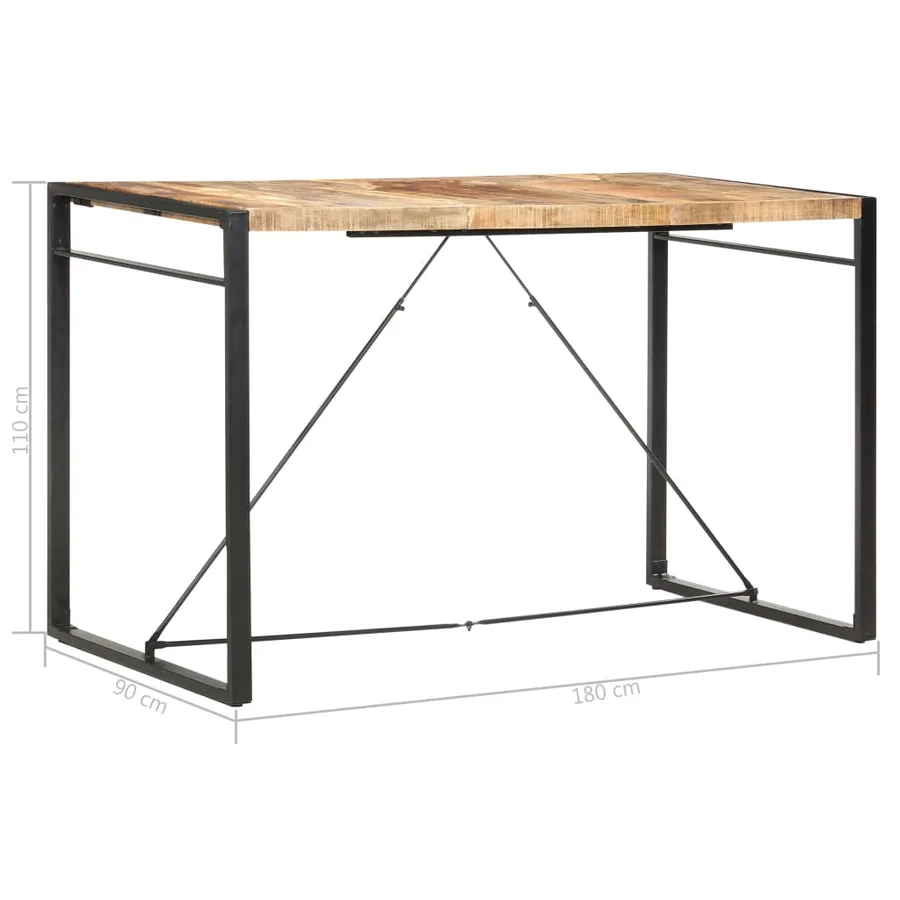 Table de bar 180x90x110 cm Bois de manguier massif - 5
