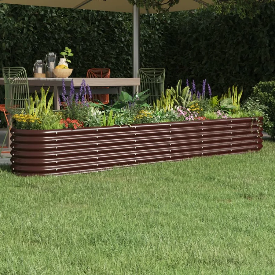 Lit surélevé de jardin Acier galvanisé marron