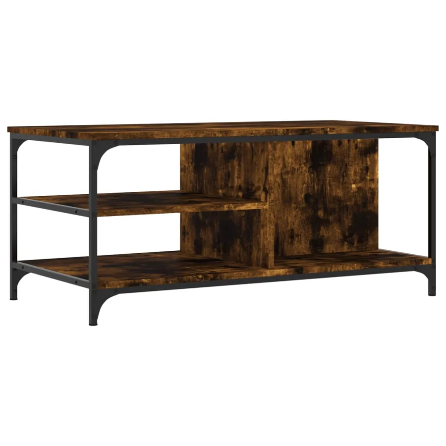 Table basse Chêne fumé 100x50x45 cm Bois d'ingénierie - 2