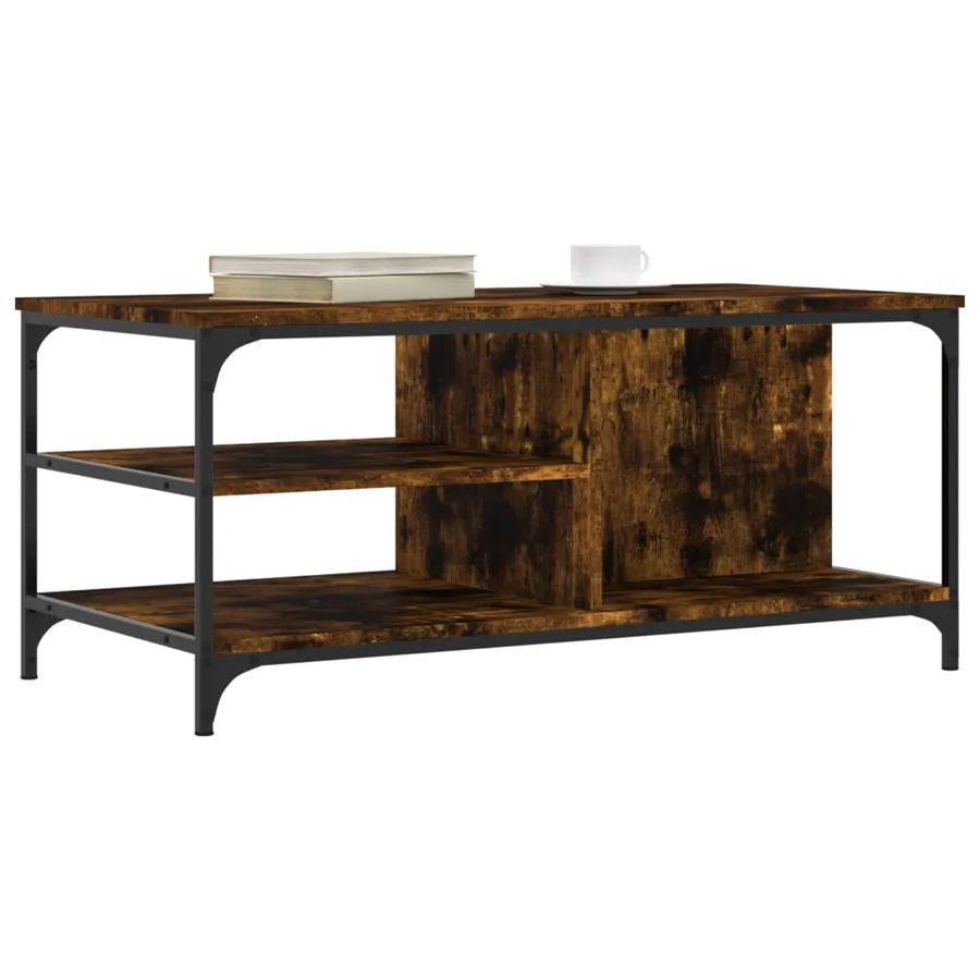 Table basse Chêne fumé 100x50x45 cm Bois d'ingénierie - 3