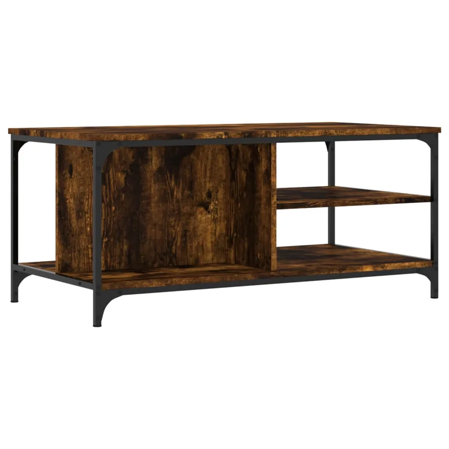 Table basse Chêne fumé 100x50x45 cm Bois d'ingénierie - 6