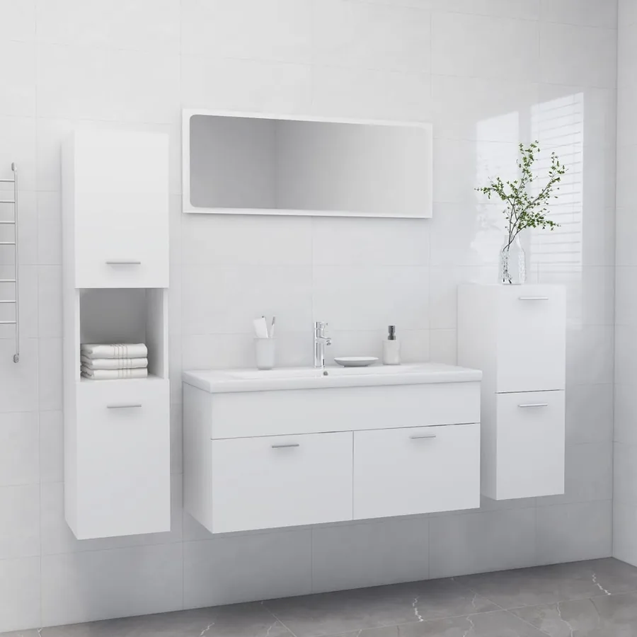 Ensemble de meubles de salle de bain Blanc Aggloméré