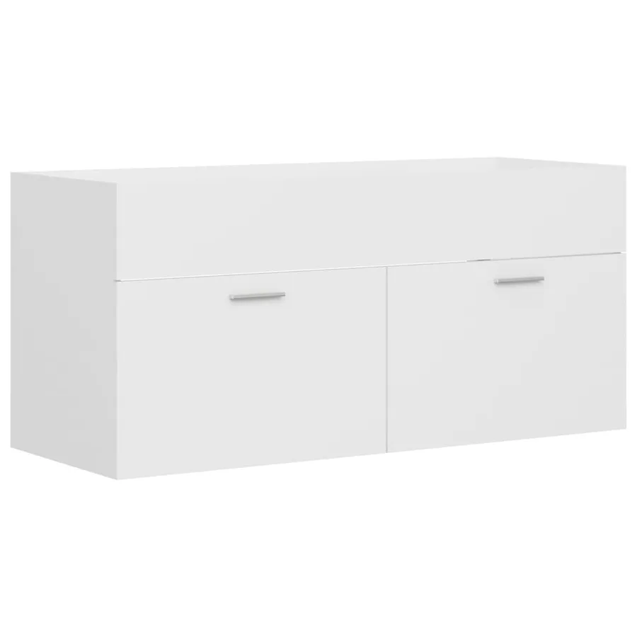 Ensemble de meubles de salle de bain Blanc Aggloméré - 12