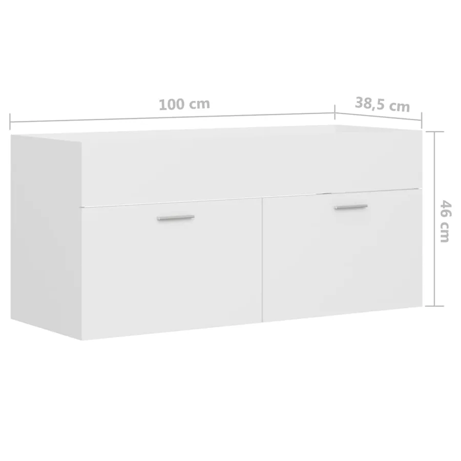 Ensemble de meubles de salle de bain Blanc Aggloméré - 17