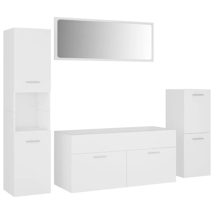 Ensemble de meubles de salle de bain Blanc Aggloméré - 2