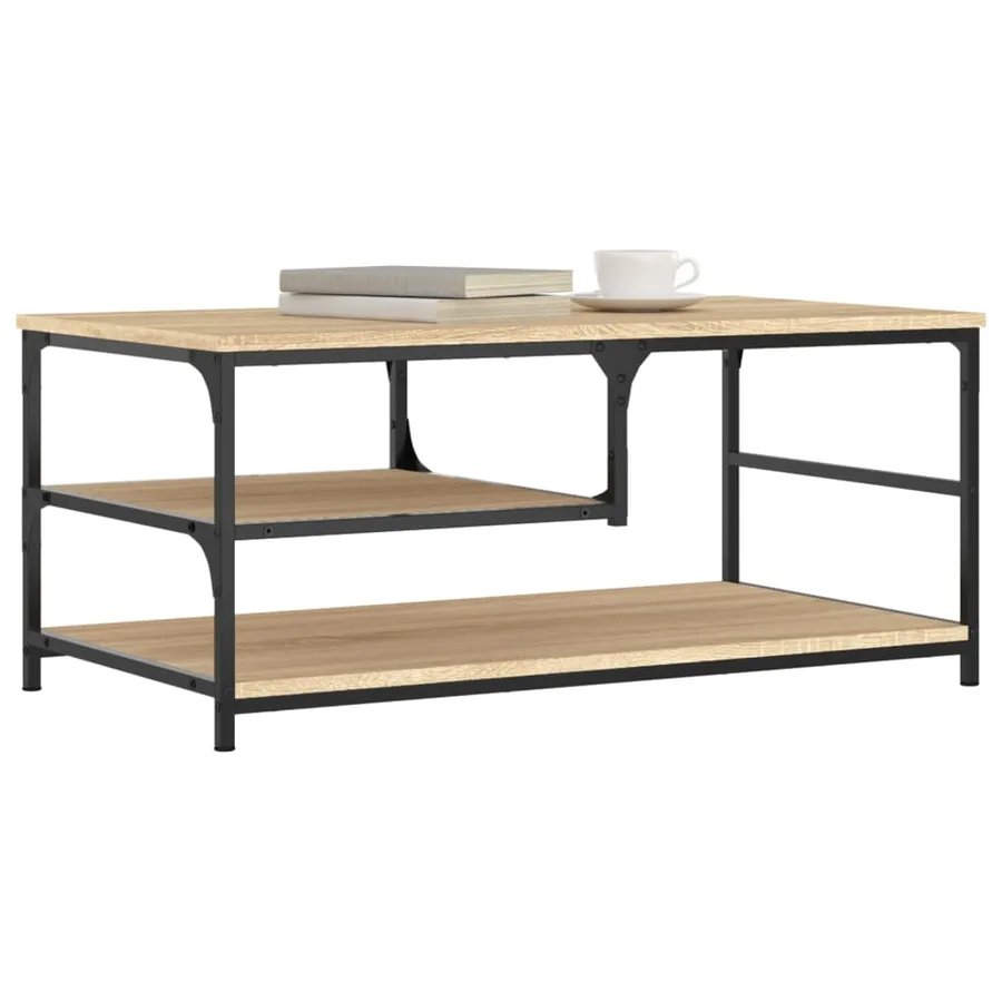 Table basse chêne sonoma 90x49x40 cm bois d'ingénierie - 3