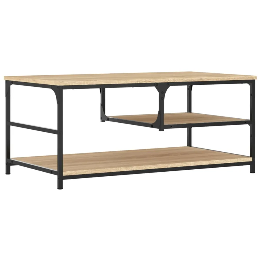 Table basse chêne sonoma 90x49x40 cm bois d'ingénierie - 6