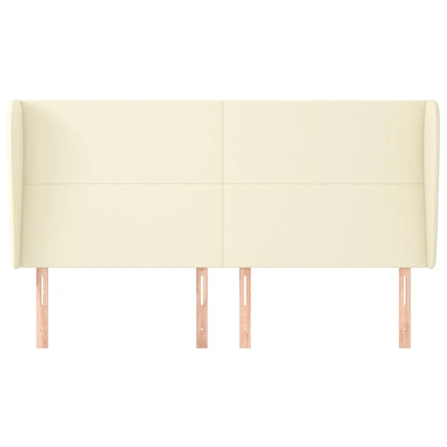 Tête de lit avec oreilles Crème 163x23x118/128 cm Similicuir - 3