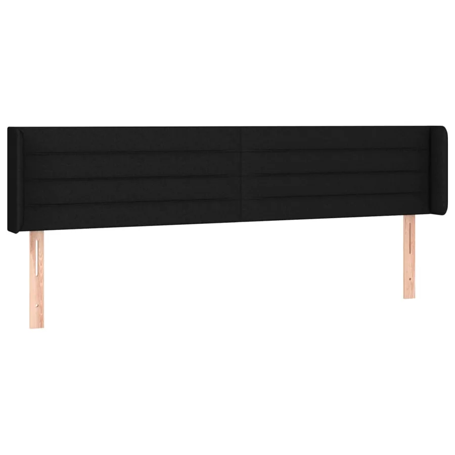 Tête de lit à LED Noir 183x16x78/88 cm Tissu - 3