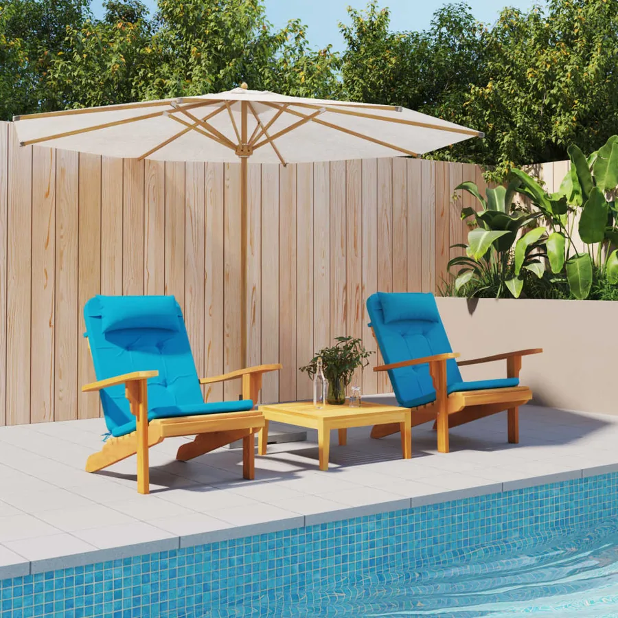 Coussins de chaise adirondack lot de 2 bleu clair tissu oxford