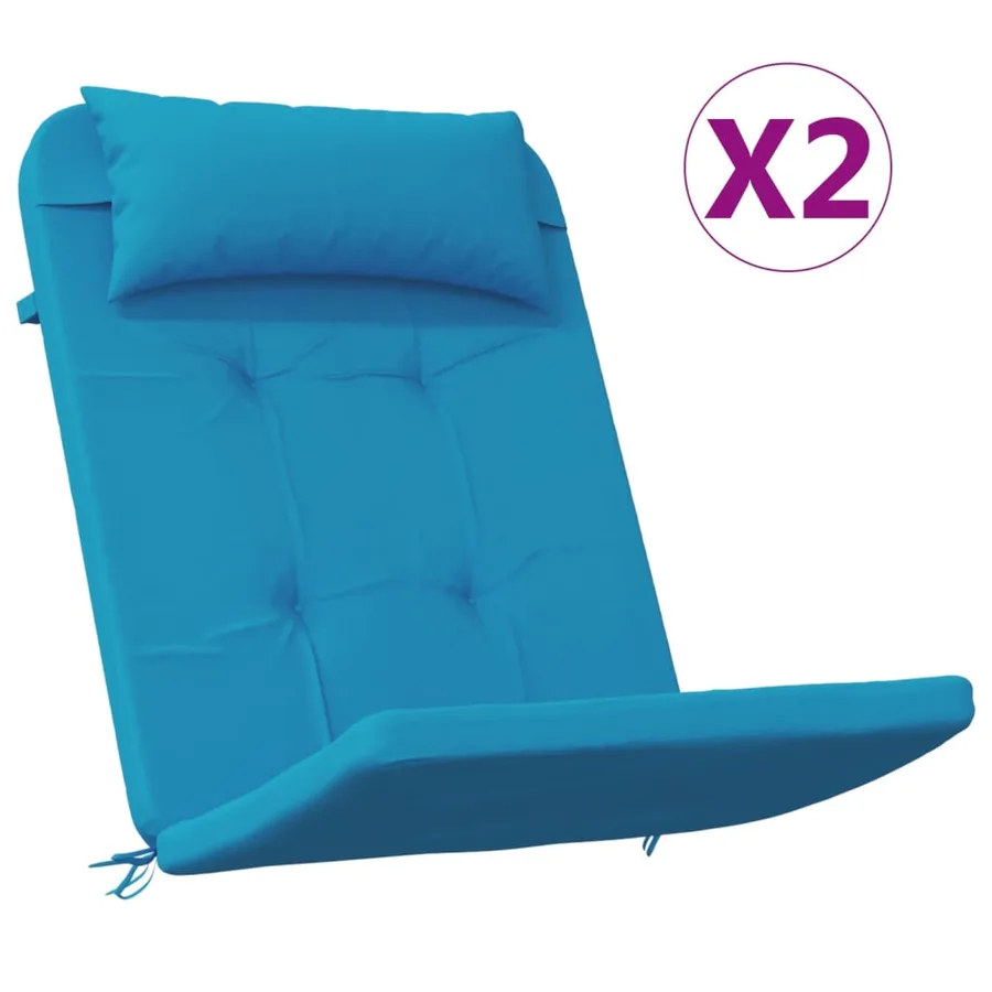 Coussins de chaise adirondack lot de 2 bleu clair tissu oxford - 2