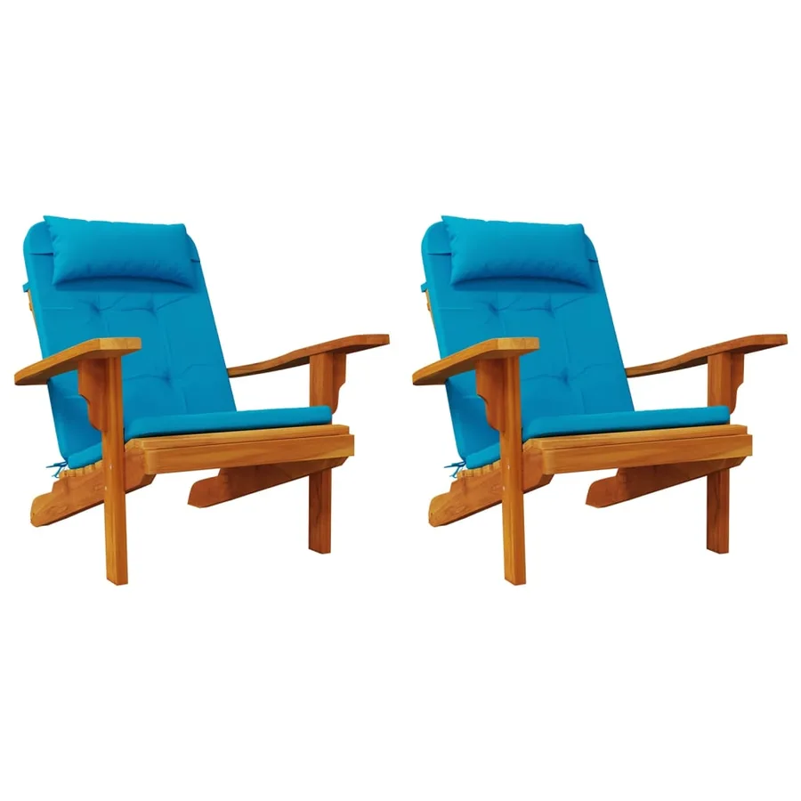 Coussins de chaise adirondack lot de 2 bleu clair tissu oxford - 4