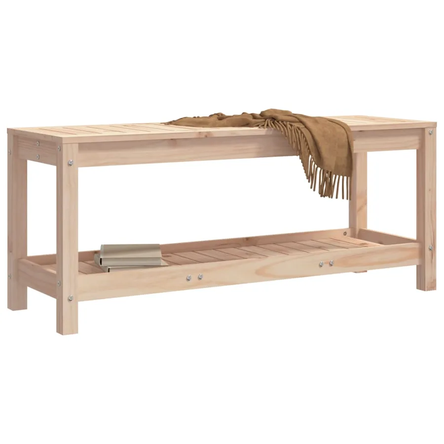 Banc de jardin 108x35x45 cm bois massif de pin - 3