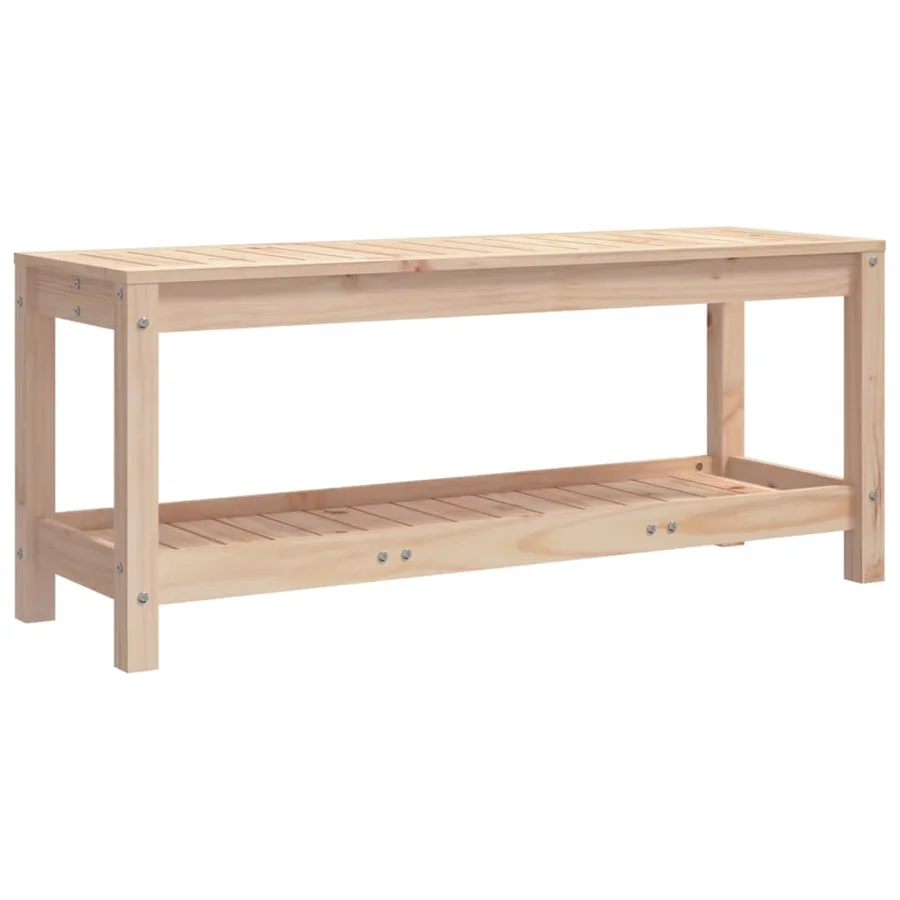 Banc de jardin 108x35x45 cm bois massif de pin - 5