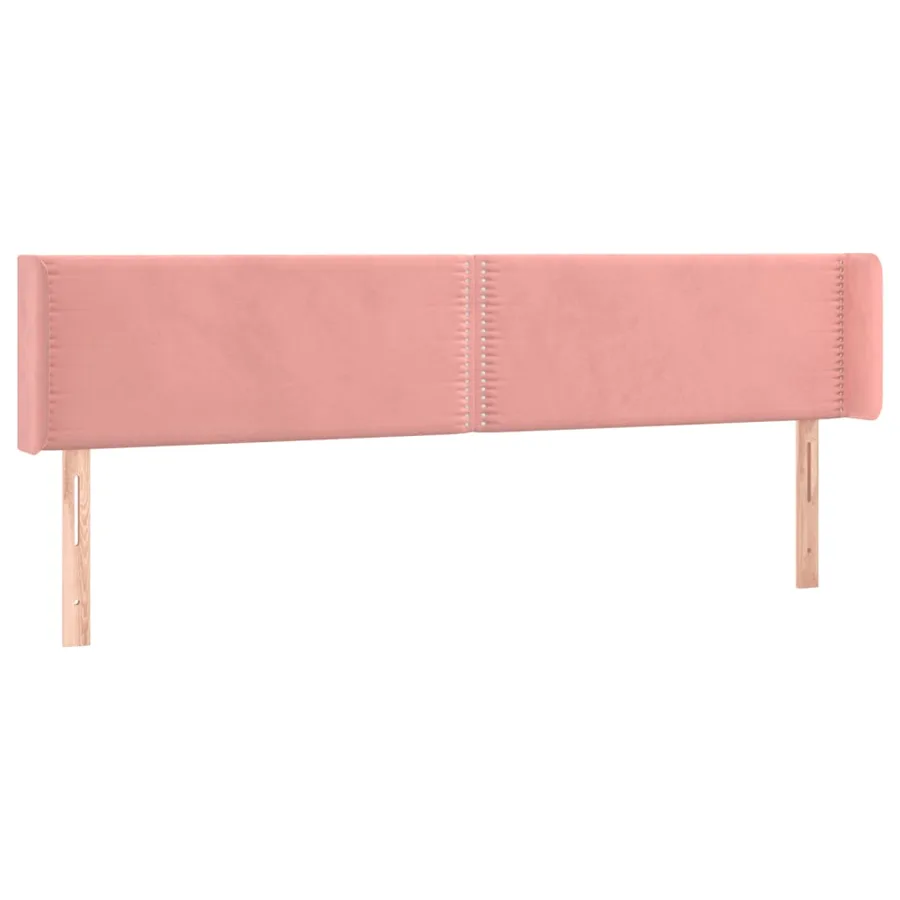 Tête de lit avec oreilles Rose 183x16x78/88 cm Velours - 2
