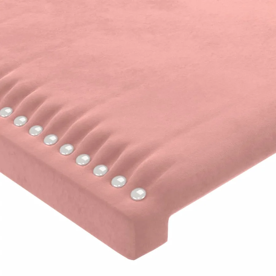 Tête de lit avec oreilles Rose 183x16x78/88 cm Velours - 5