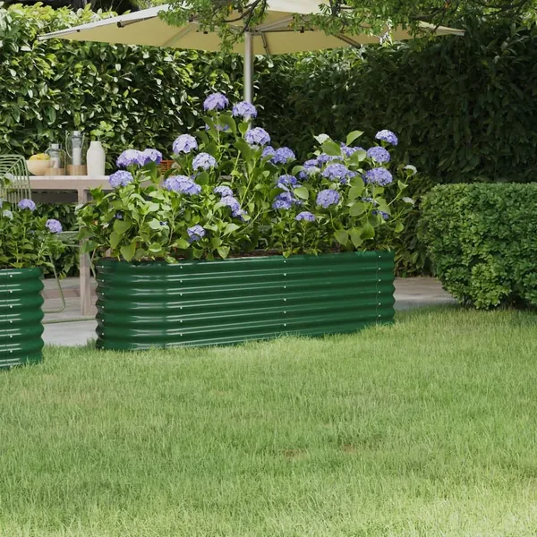 Lit surélevé de jardin Acier galvanisé 152x40x36 cm Vert