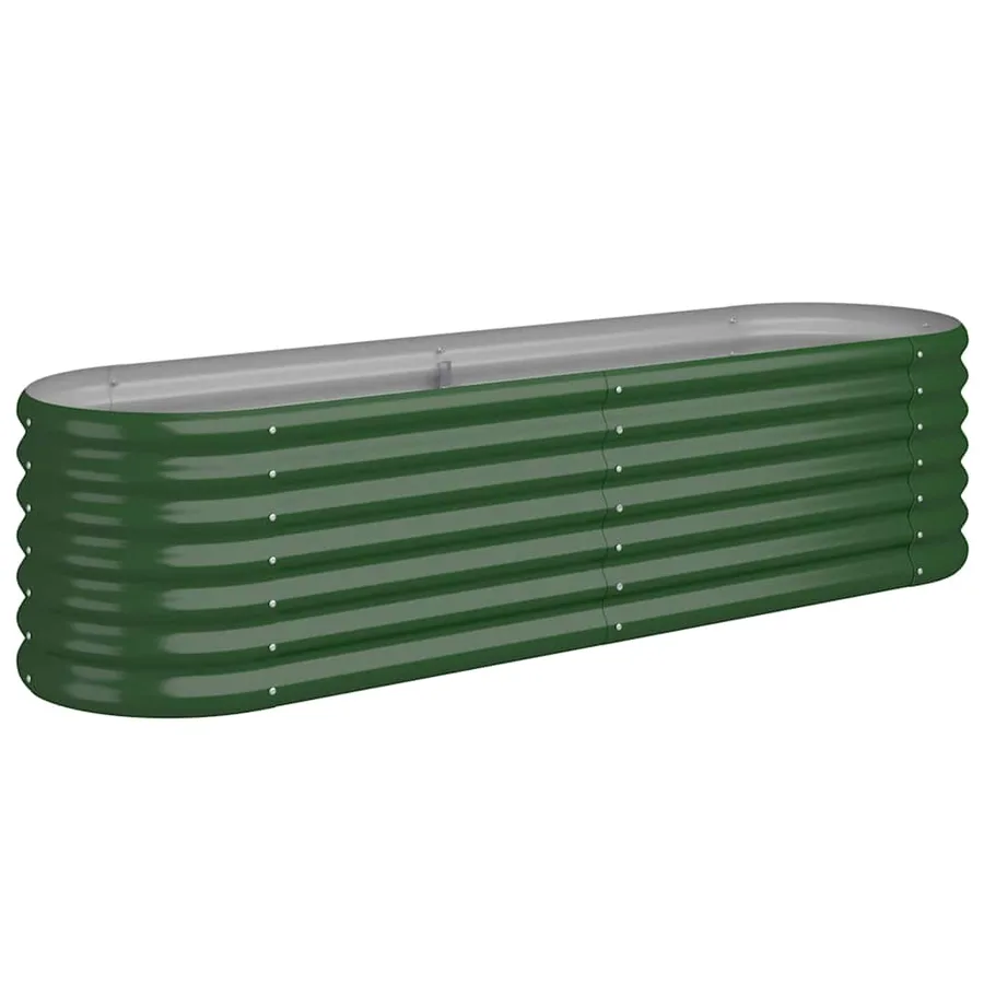 Lit surélevé de jardin Acier galvanisé 152x40x36 cm Vert - 2