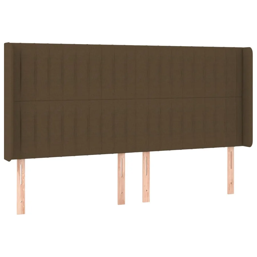 Tête de lit avec oreilles Marron foncé 183x16x118/128 cm Tissu - 2